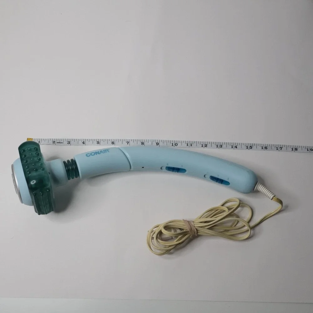 Conair Handheld Vibrating Muscle‎ Massager Wand with Heat Light Blue HM16L Works
